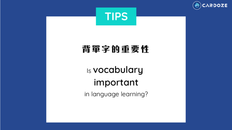 單字的重要性 The importance of memorizing vocabs