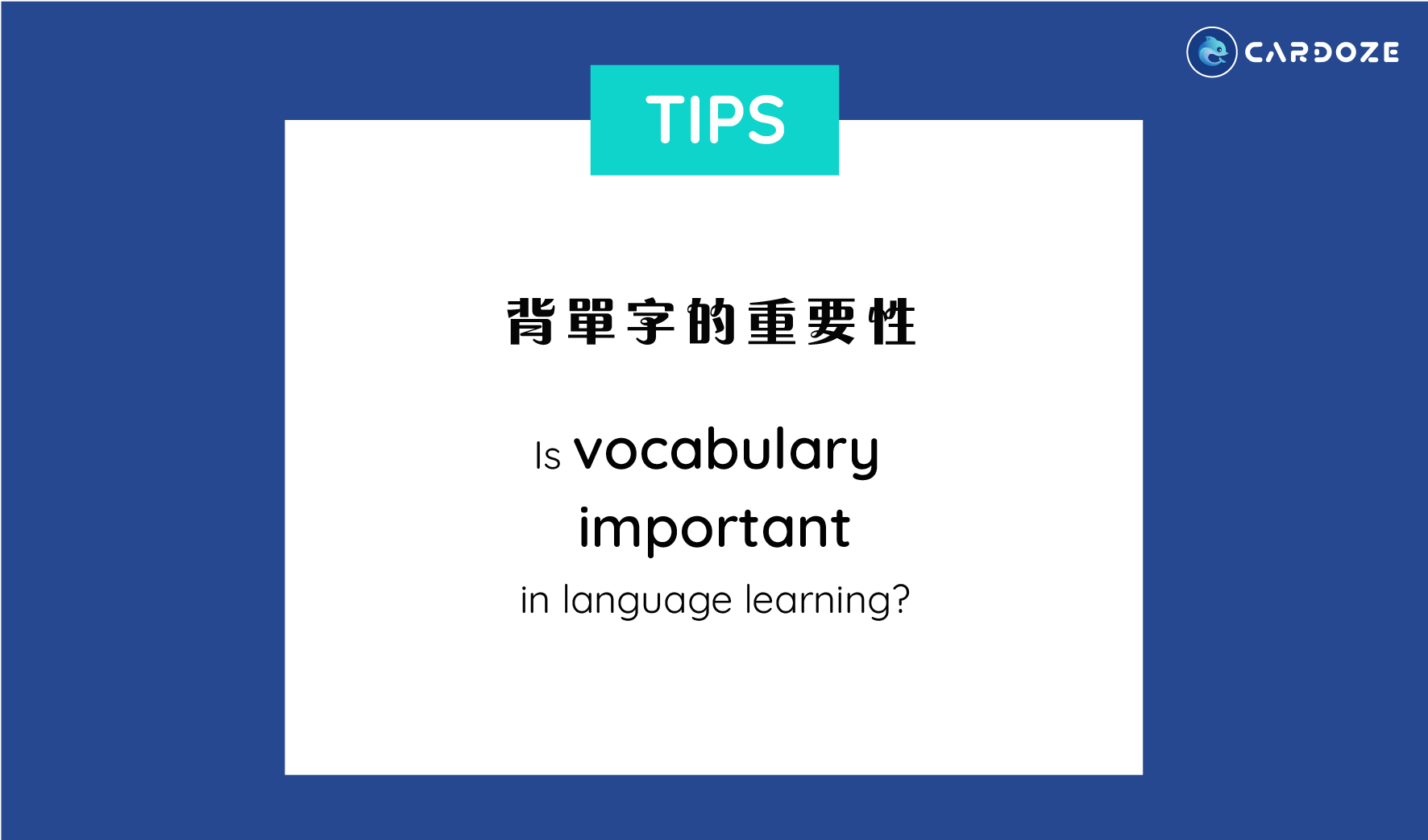 單字的重要性 The importance of memorizing vocabs